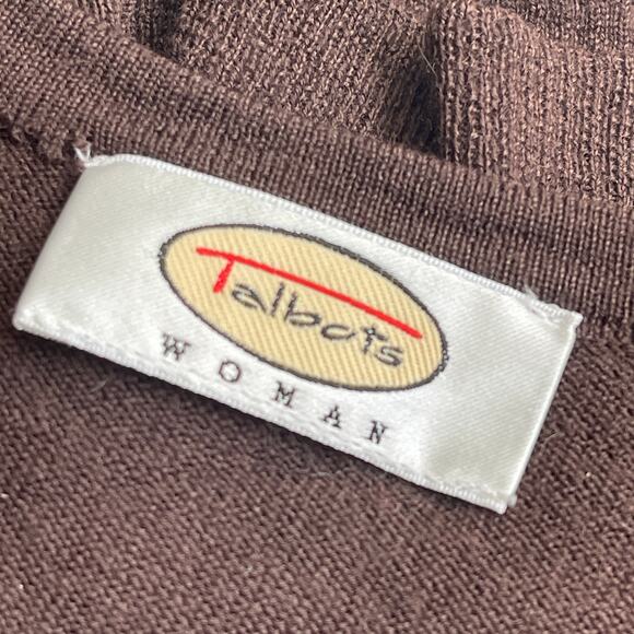 Talbots Equestrian Scarf Print Silk Twill and Merino Wool Cardigan Size XXL - Picture 3 of 4